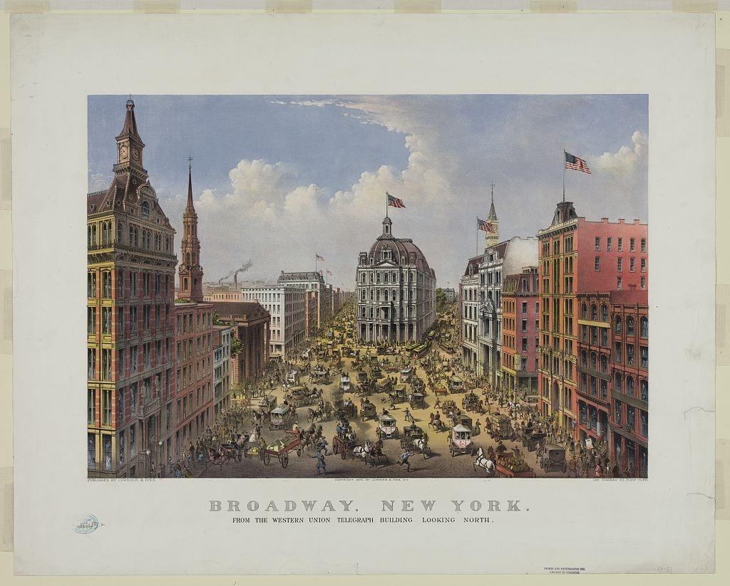Broadway New York From The Western Union Telegraph Building Looking North Digital File From Original Print Library Of Congress