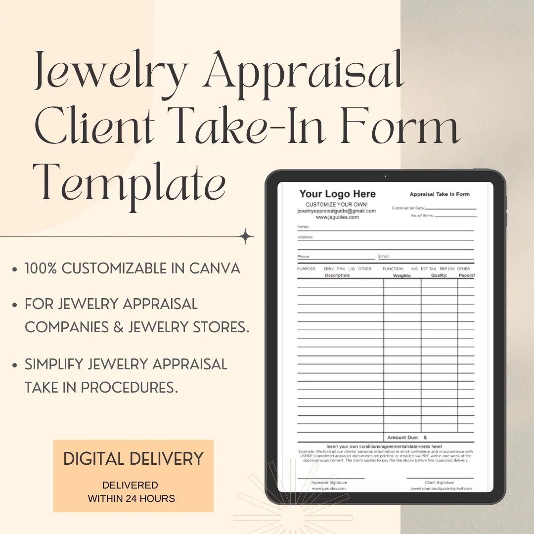 Buy Customizable Client Intake Jewelry Appraisal Template Jewelry Document Forms Appraisal Form Client Information Sheet Canva Delivery Online In India Etsy
