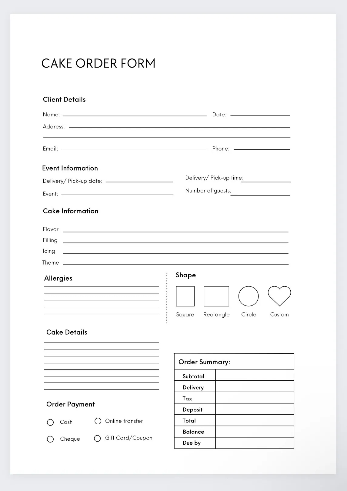Cake Order Form bakery Cake Order Form craft Order Form small Business Form custom Cake Order Form business Invoice purchase Order Form Etsy Cake Order Form bakery Cake Order Form craft Order Form small Business Form custom Cake Order Form business Invoice purchase Order Form Etsy