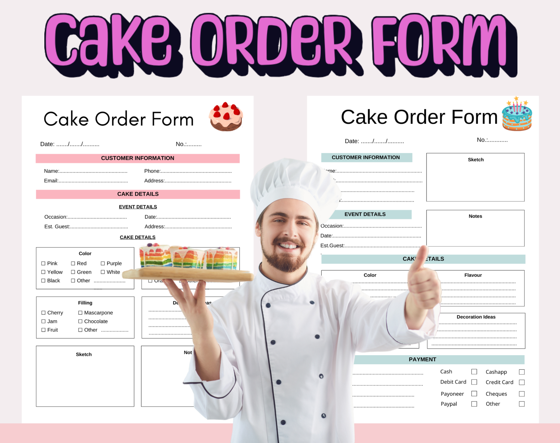 Cake Order Form Ultimate Printables Shop