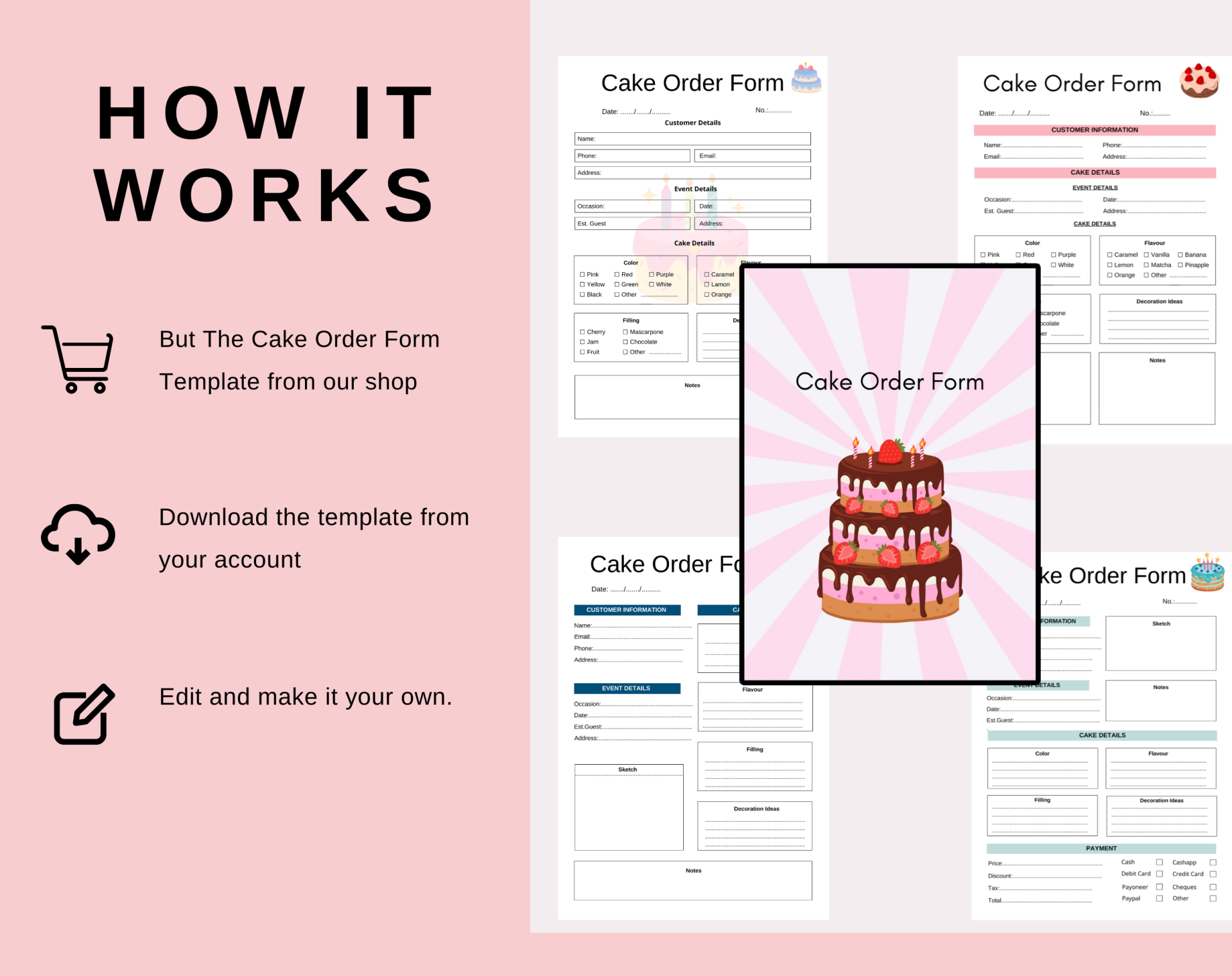 Cake Order Form Ultimate Printables Shop