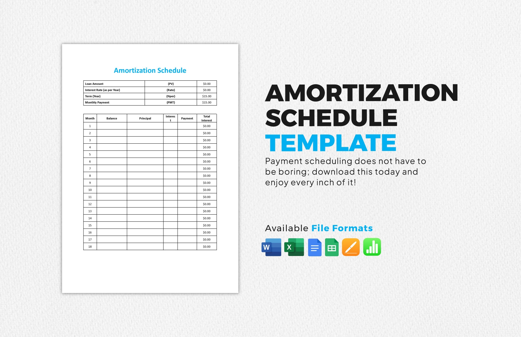 Car Loan Amortization Schedule Template In Google Sheets Word Excel Apple Pages Google Docs Apple Numbers Download Template