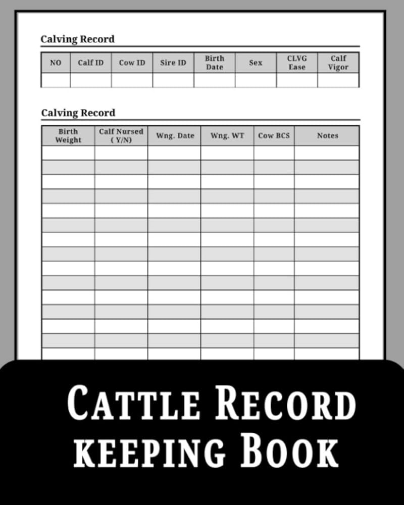 Cattle Record Keeping Book Breeding And Calving Log Book Beef Calving Record Book Publications Black Forest Publications Black Forest 9798598386767 Amazon Books