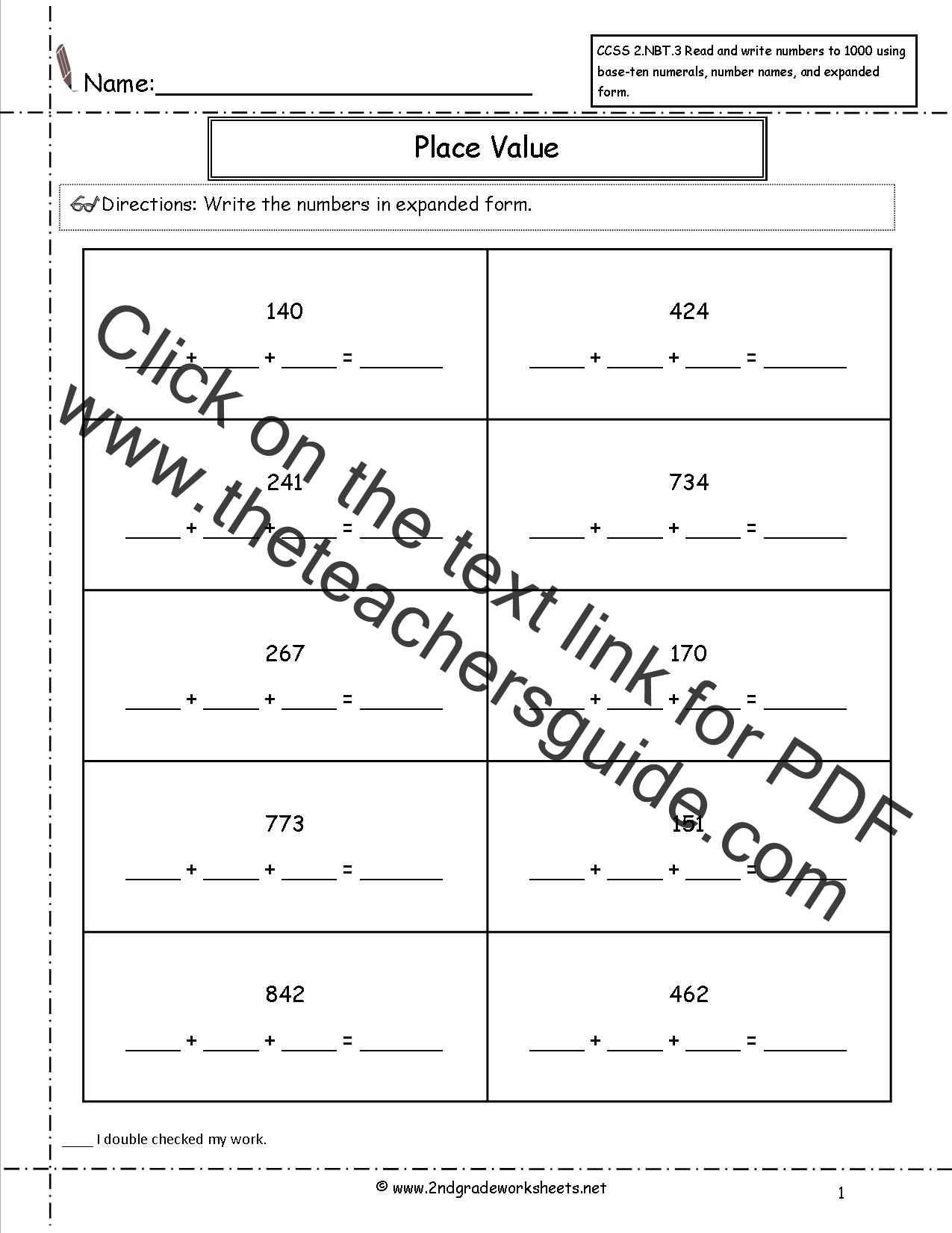 Printable Place Value Expanded Form Worksheets Printable Place Value Expanded Form Worksheets
