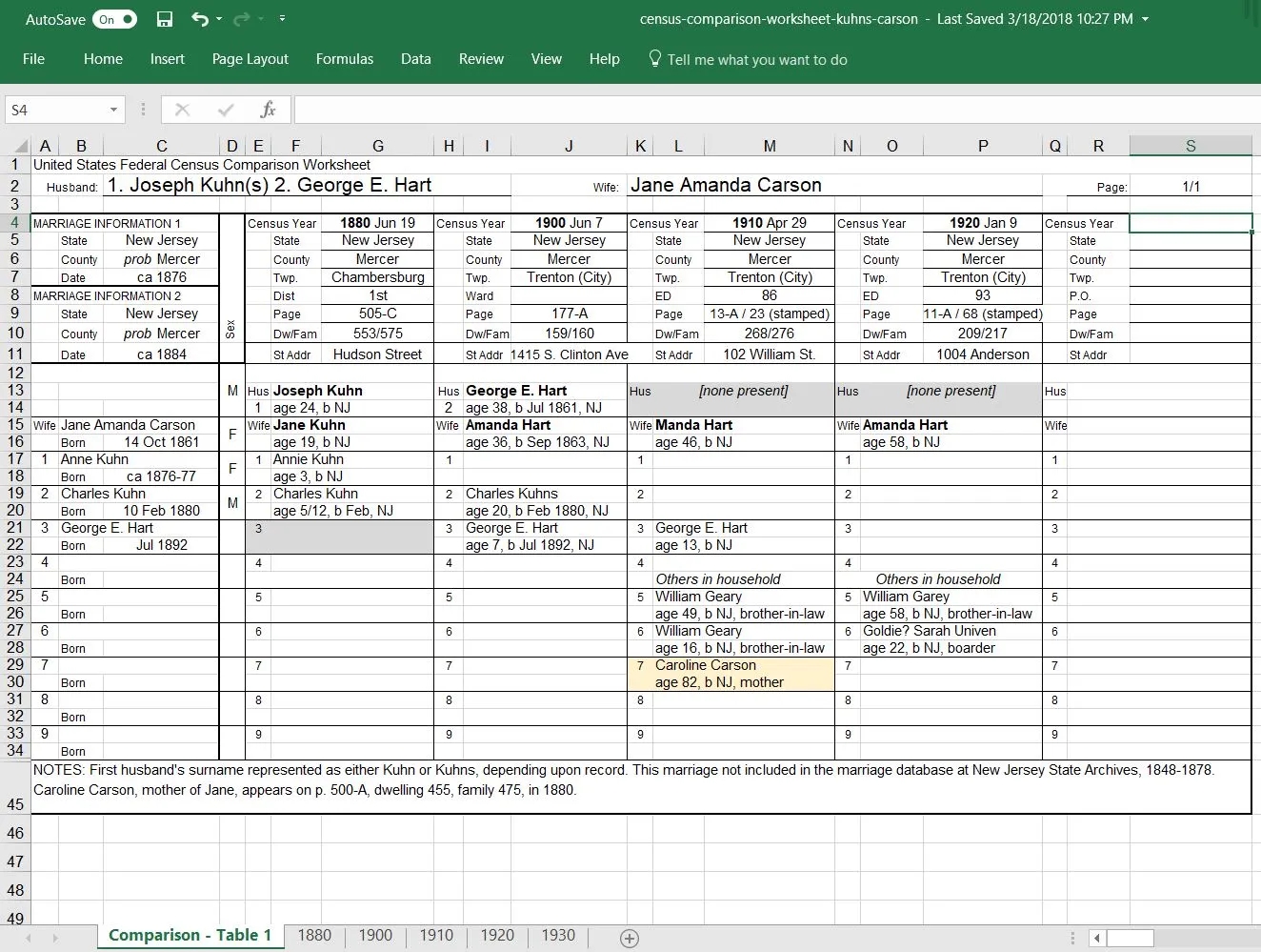 Census Comparison Worksheet Revisited Ancestor RoundupAncestor Roundup Census Comparison Worksheet Revisited Ancestor RoundupAncestor Roundup