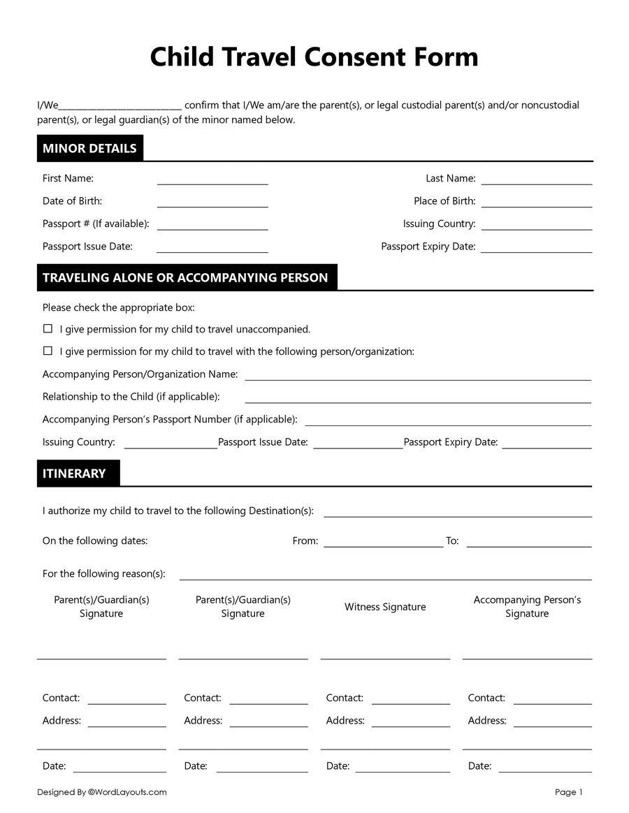 Free Printable Passport Application Form