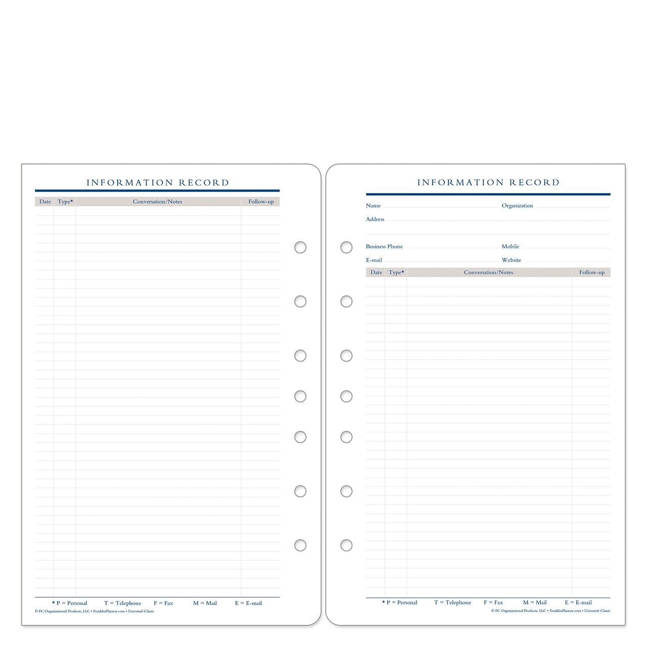 Client File Franklin Planner