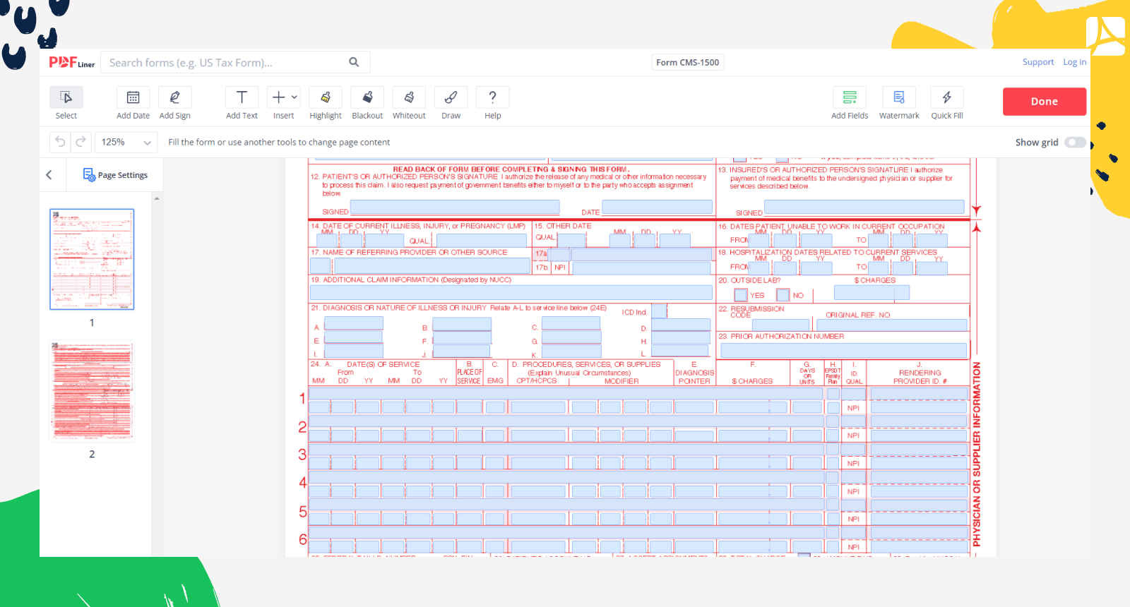 Printable Cms 1500 Form