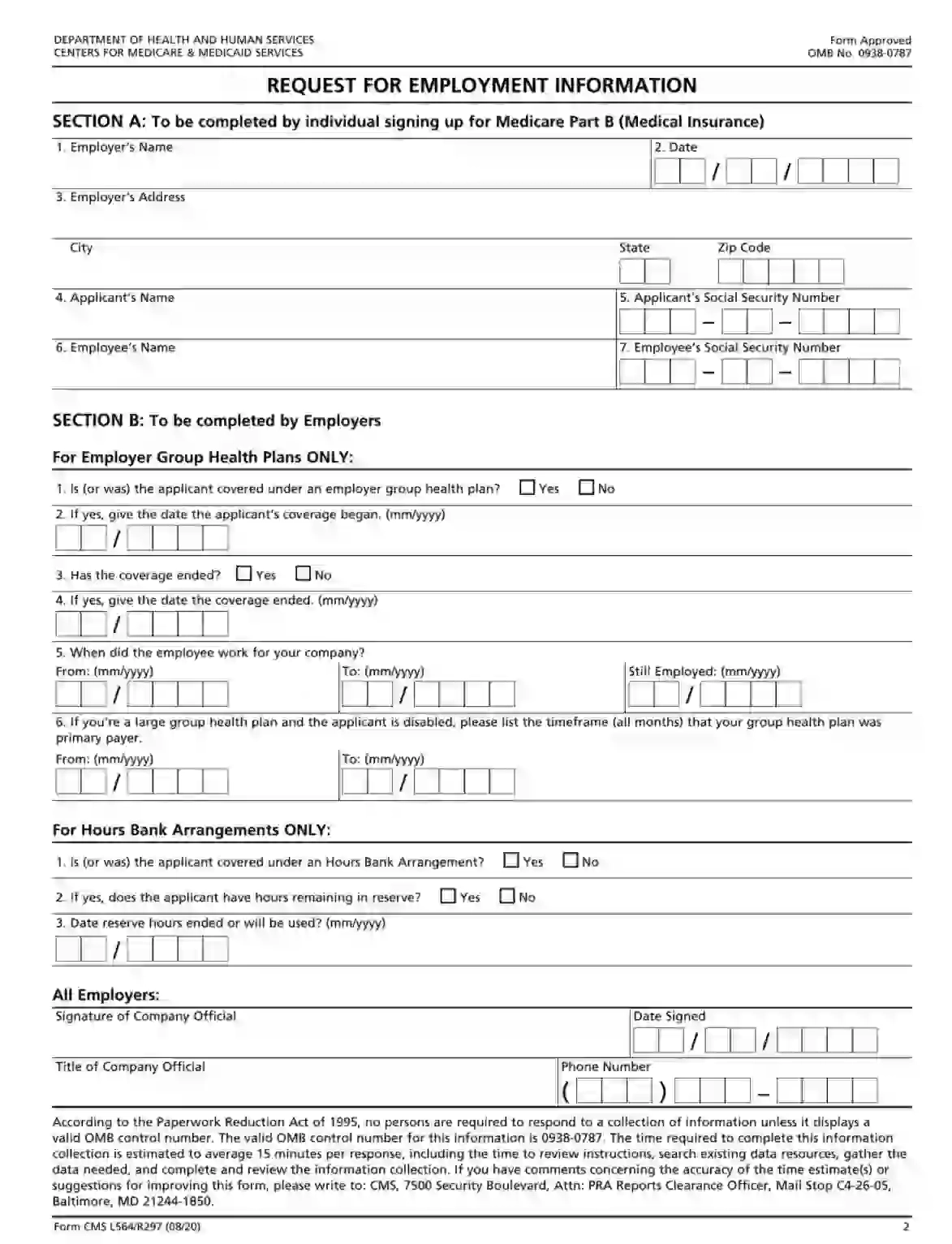 CMS L564 R297 Fill Out Printable PDF Forms Online
