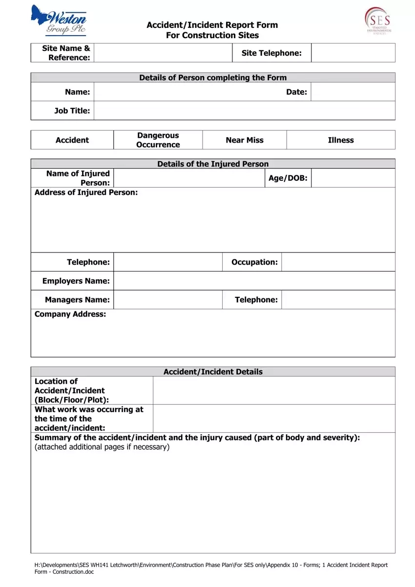 Construction Accident Report Fill Out Printable PDF Forms Online