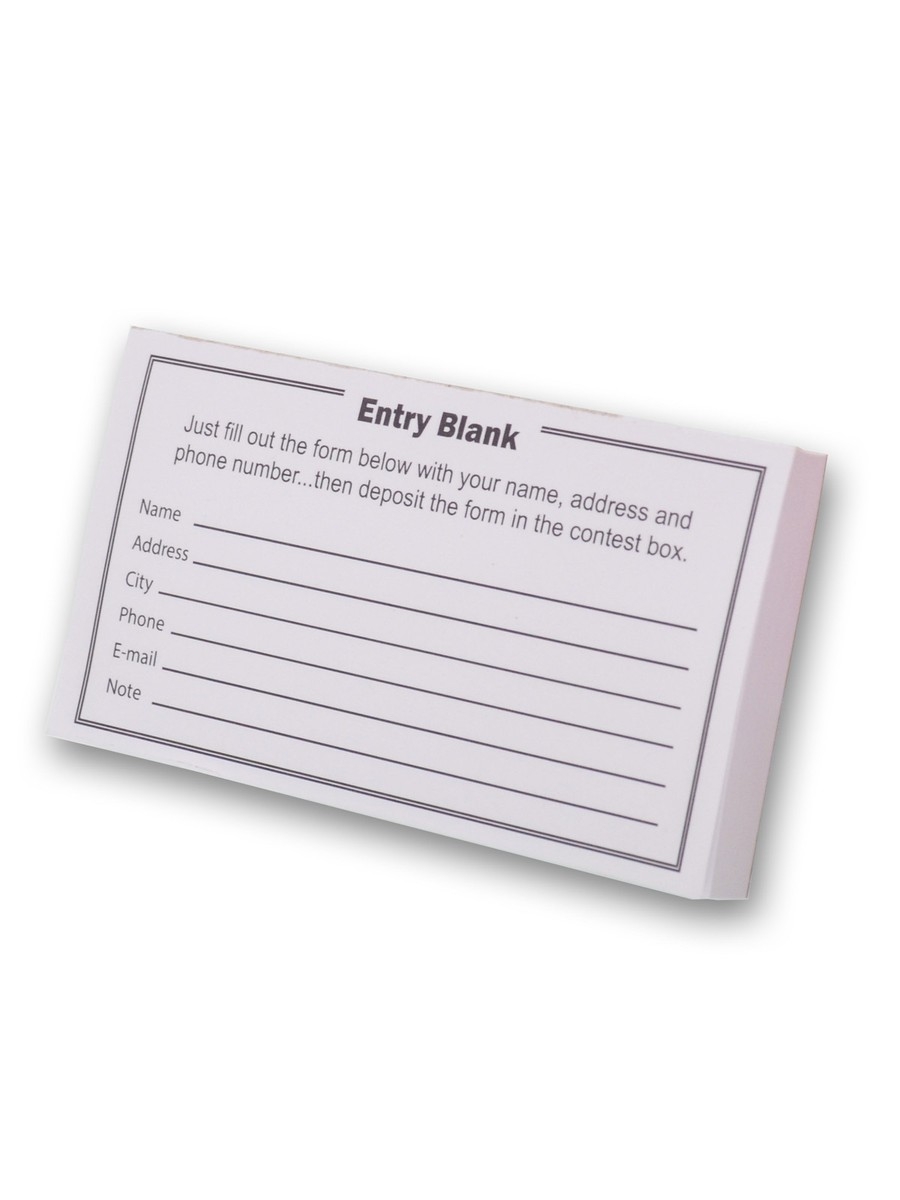Contest Entry Forms 100 Forms Per Pad Blank Sheets EBay