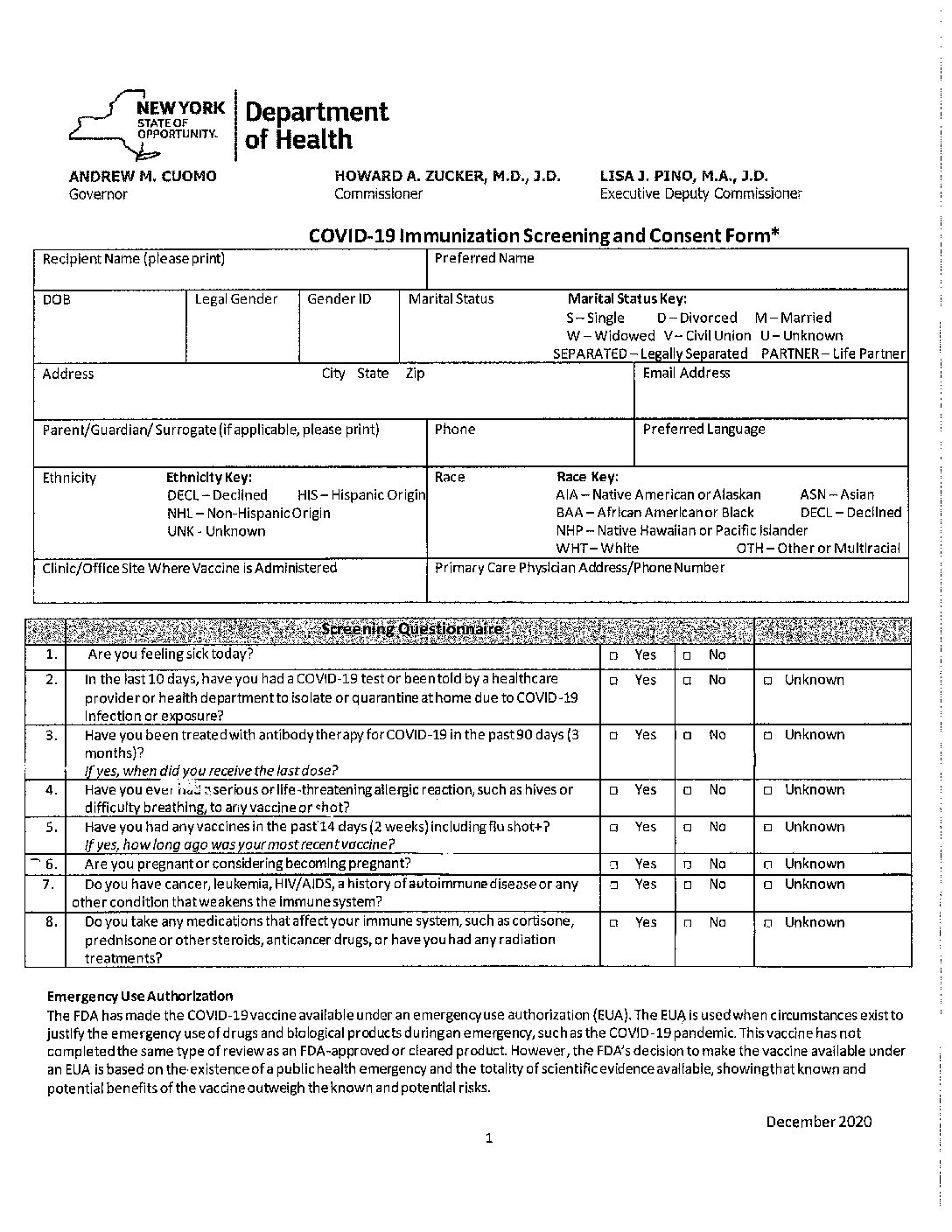 Covid-19 Waiver Forms Printable