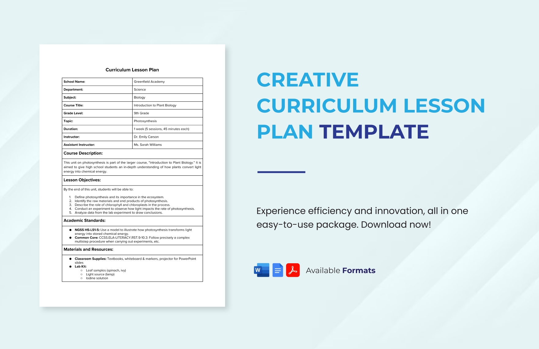 Creative Curriculum Lesson Plan Template In Word PDF Google Docs Download Template Creative Curriculum Lesson Plan Template In Word PDF Google Docs Download Template