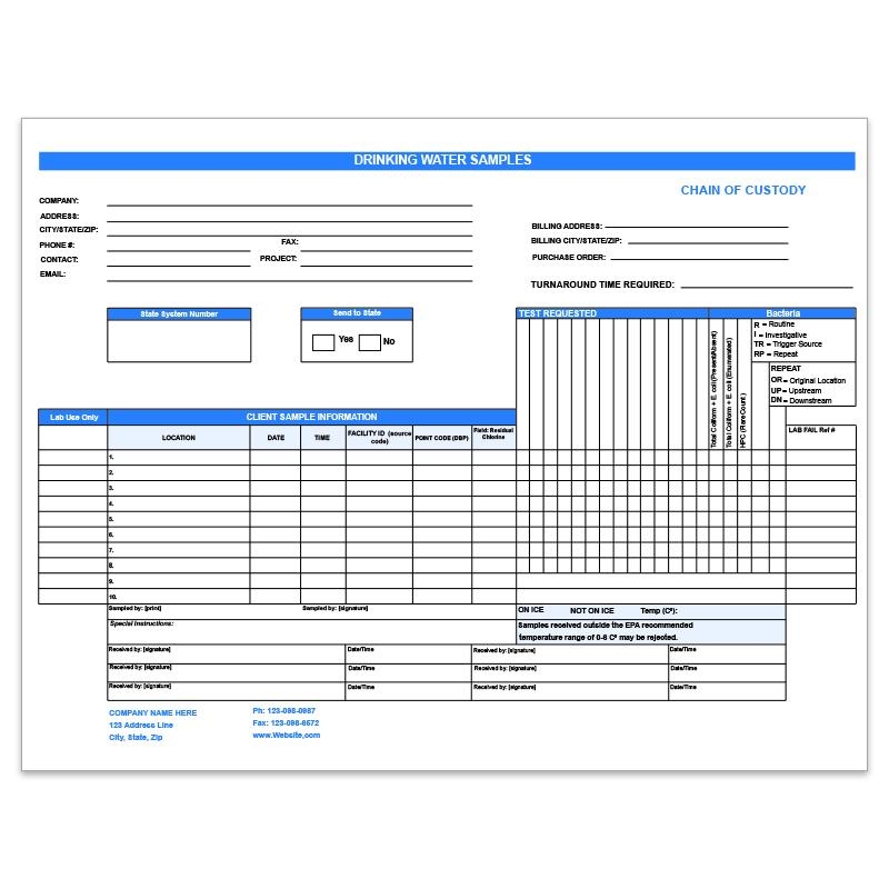 Customized Chain Of Custody Form Printing DesignsnPrint
