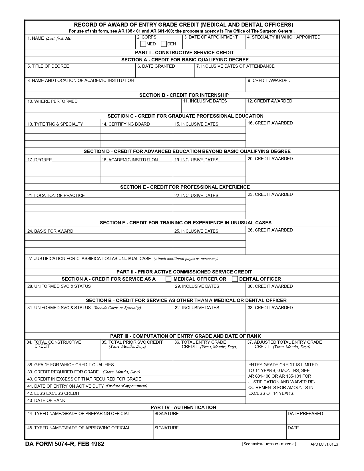 DA FORM 5074 R Fillable Army Pubs 5074 R PDF DA Forms 2024
