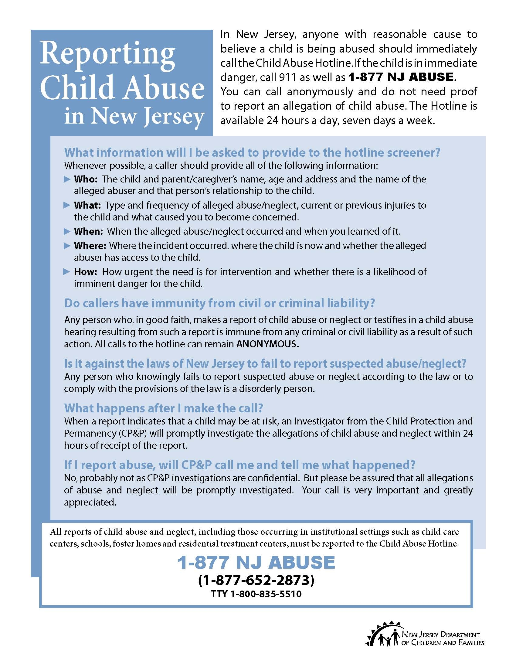 Printable Mandated Reporter Forms