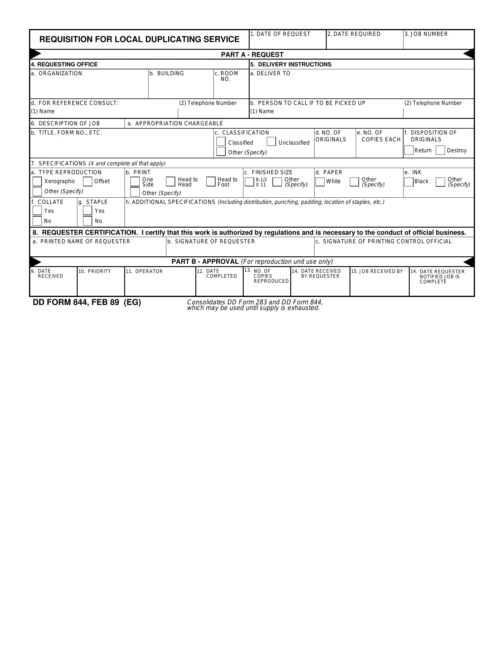 Dd Form 844 Fill Out Printable PDF Forms Online