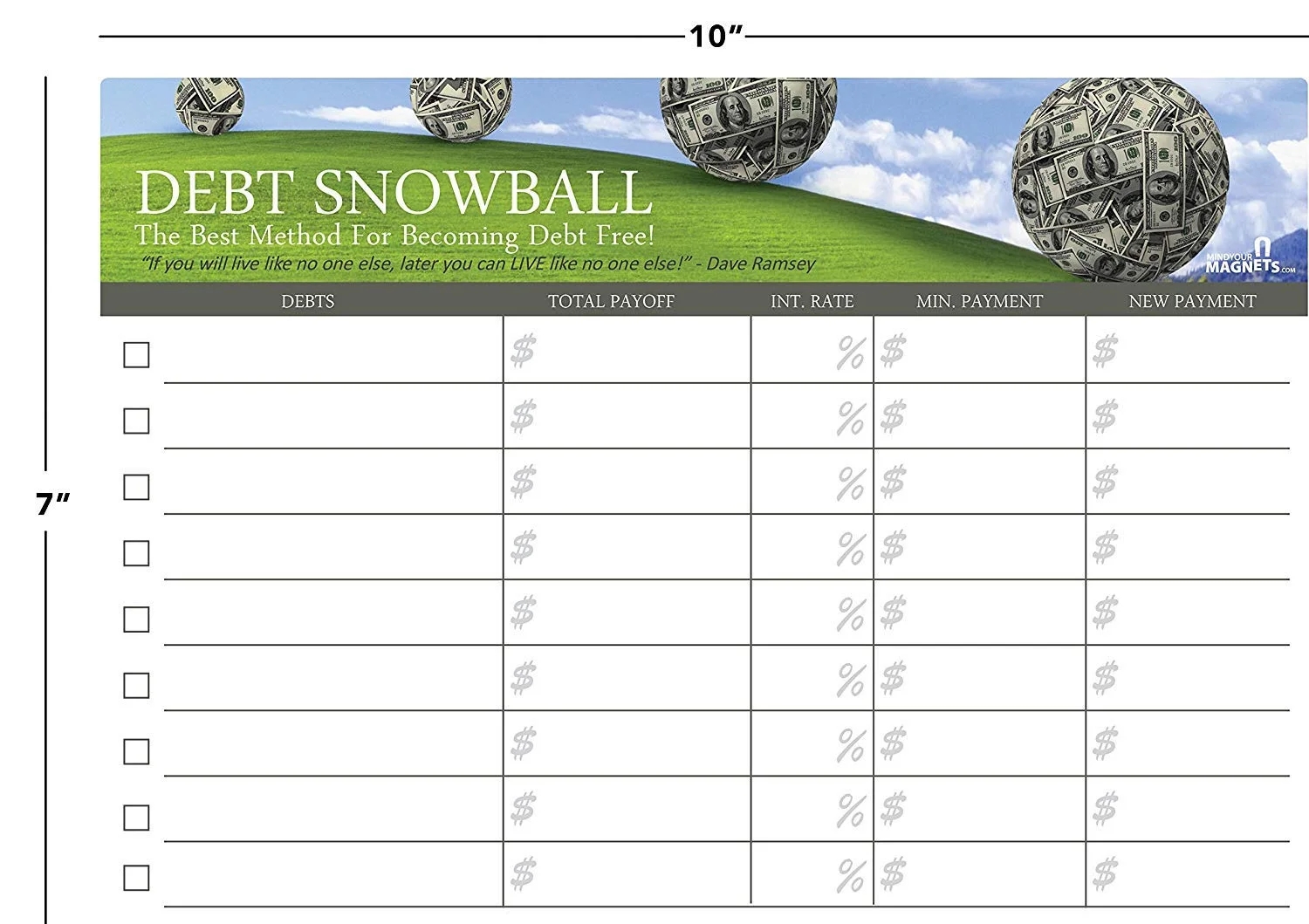 Debt Snowball World s Best Money Management Debt Management Debt Reduction Tool 2 Dry Erase Markers Included Walmart