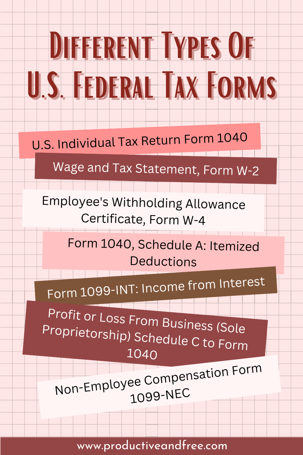Different Types Of U S Federal Tax Forms Productive And Free