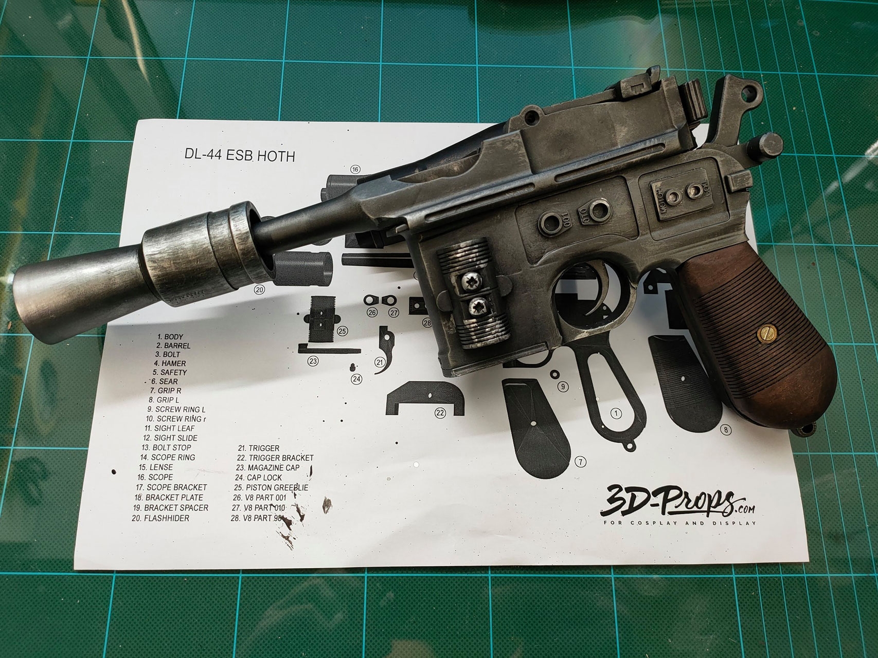 DL 44 HOTH ESB 3D FILES 3D PROPS Blasters For Display And Cosplay 