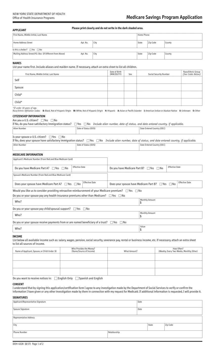 Doh 4328 Msp Application Fill Out Printable PDF Forms Online