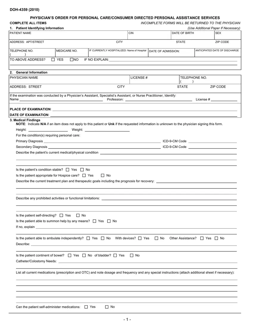 Doh 4359 Form Fill Out Printable PDF Forms Online