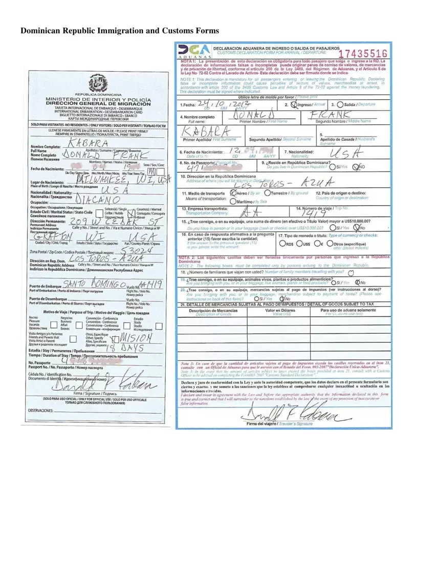 Dominican Republic Immigration PDF Form FormsPal Dominican Republic Immigration PDF Form FormsPal