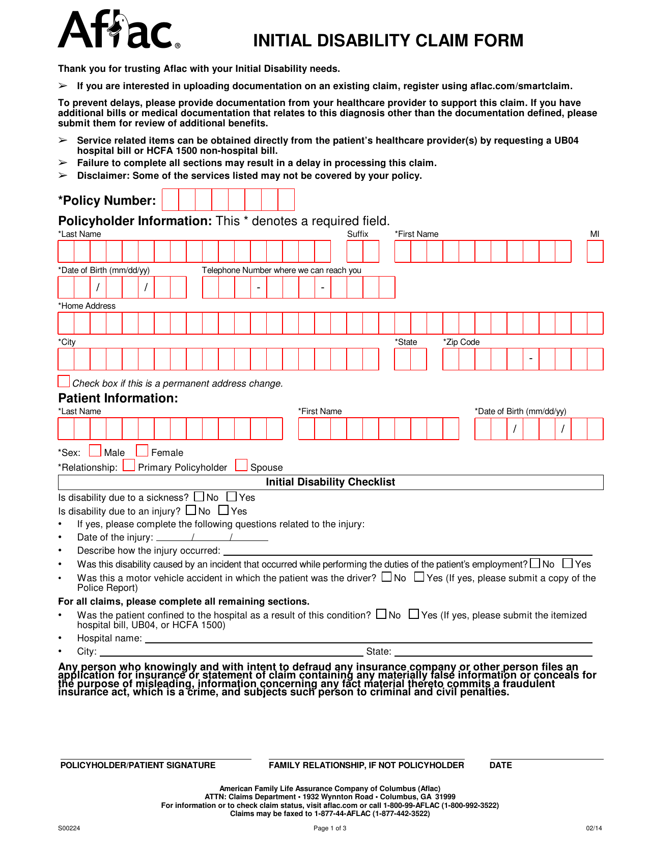 Download Aflac Short Term Disability Claim Form Initial Disability Claim Form PDF FreeDownloads Download Aflac Short Term Disability Claim Form Initial Disability Claim Form PDF FreeDownloads