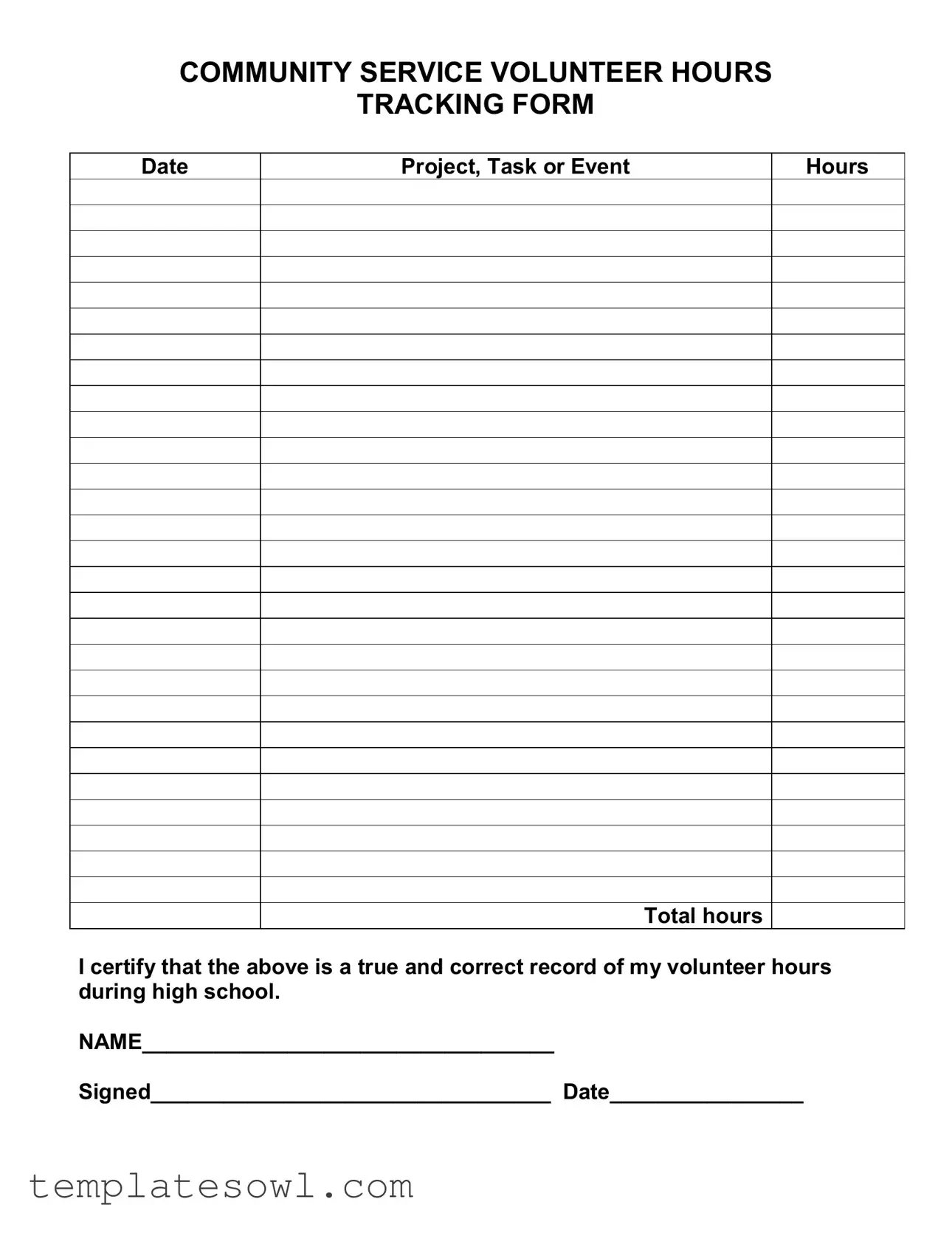 Download Community Tracking Form TemplatesOwl