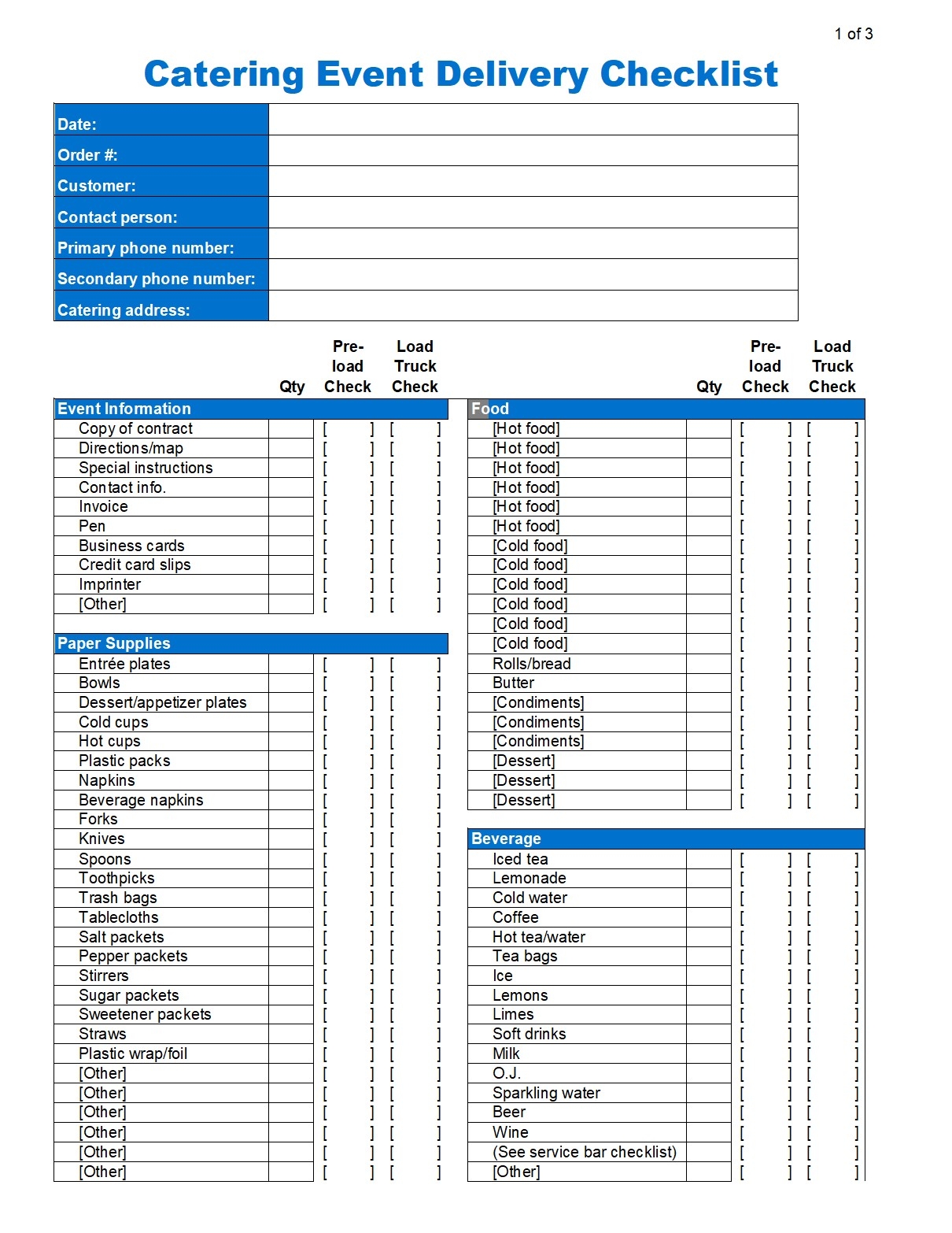 Printable Restaurant Forms For Sanitation Printable Restaurant Forms For Sanitation