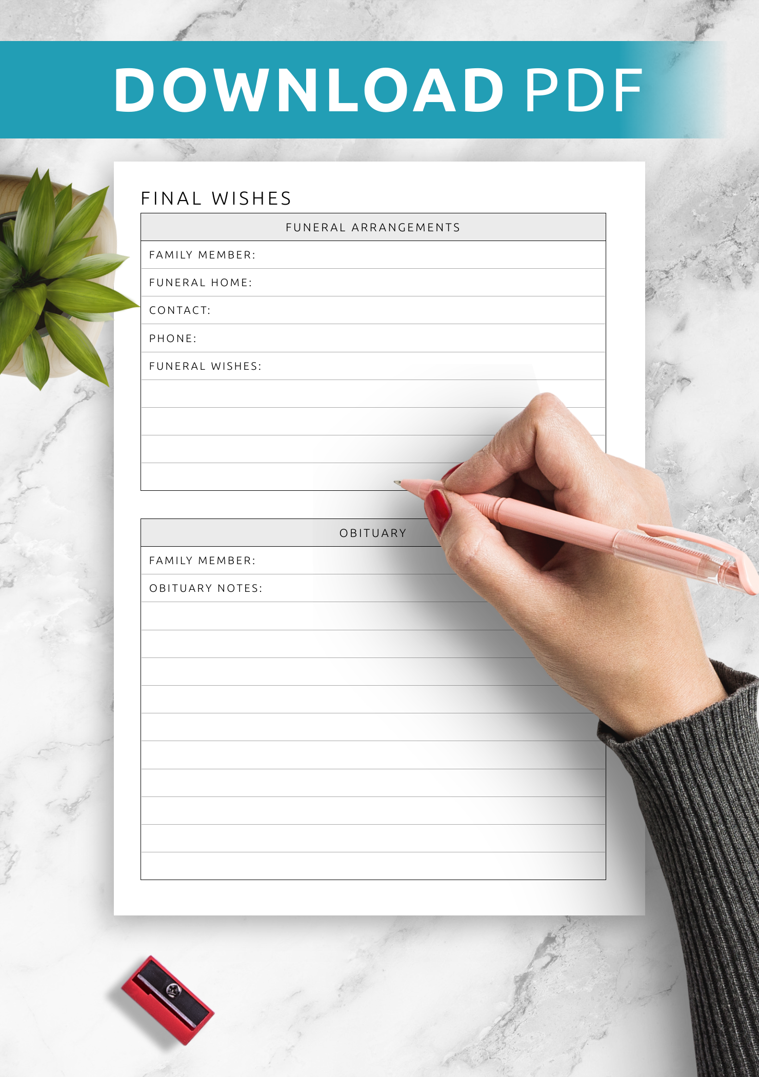 Five Wishes Printable Form Free