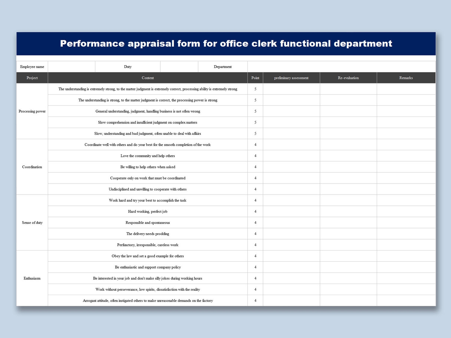 Downloadable Free Employee Evaluation Form Template Word WPS Office Academy Downloadable Free Employee Evaluation Form Template Word WPS Office Academy
