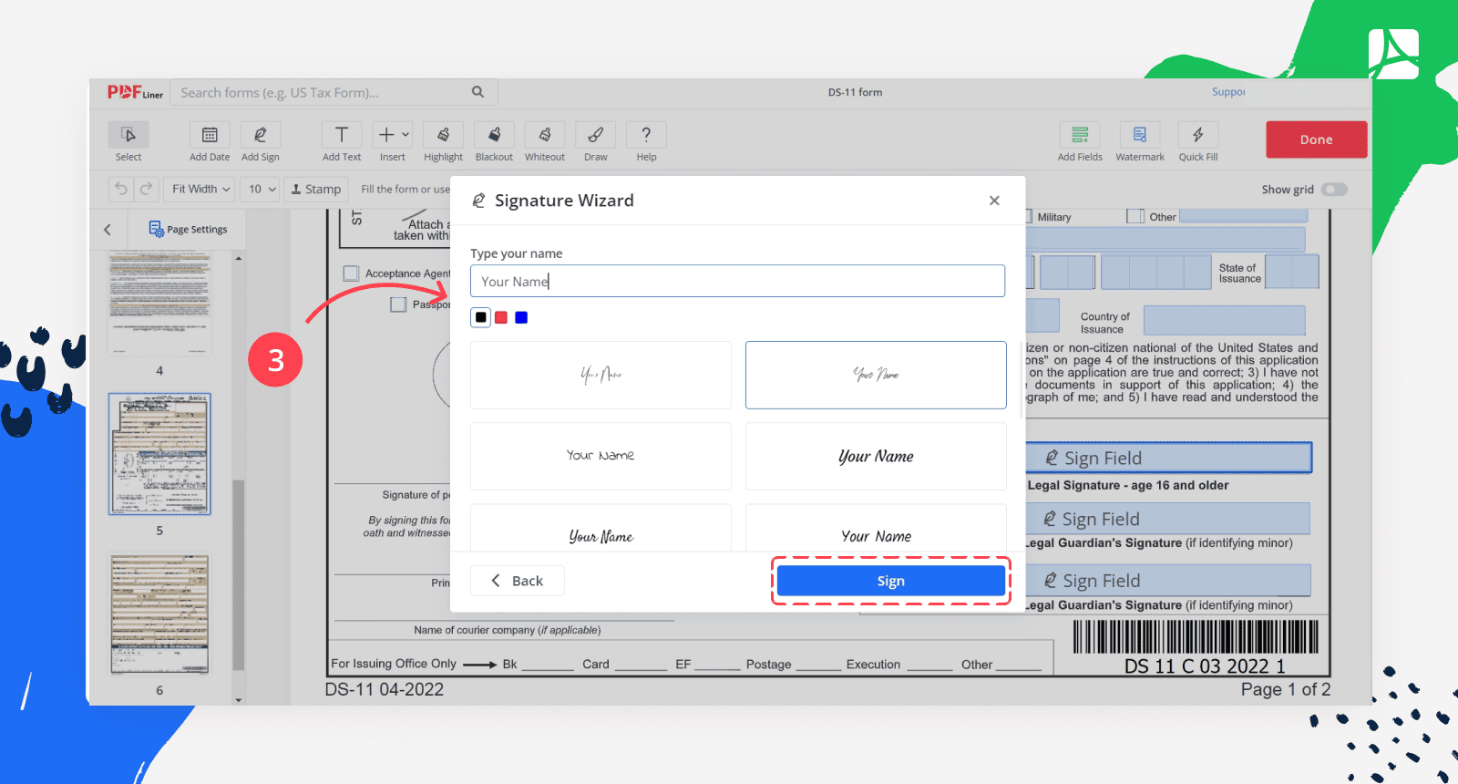 Printable Ds-11 Form