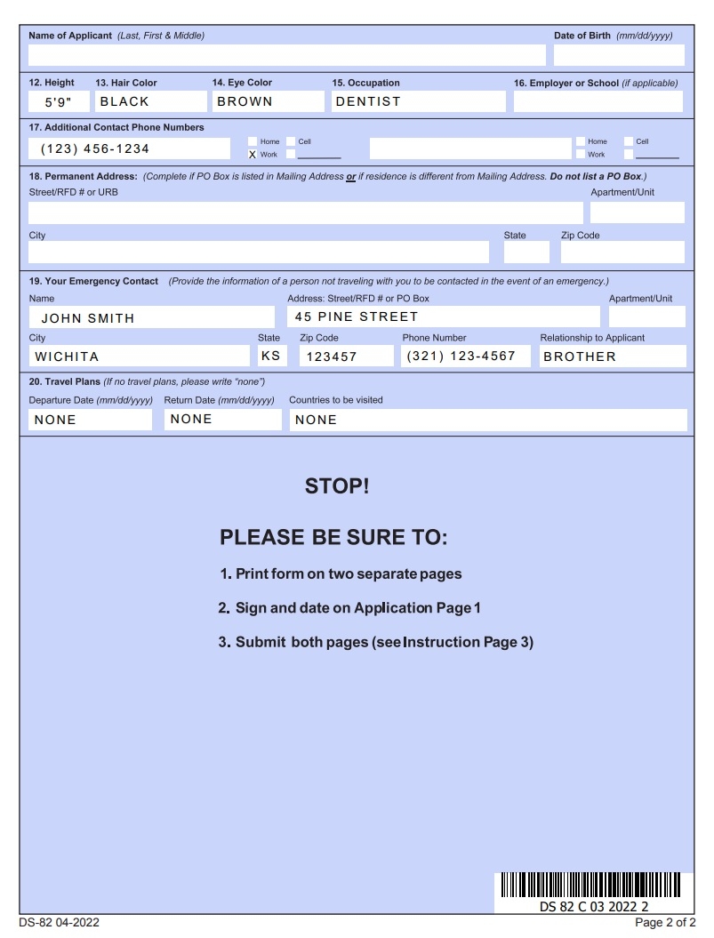 DS 82 Passport Renewal Form How To Fill It Out Examples DS 82 Passport Renewal Form How To Fill It Out Examples