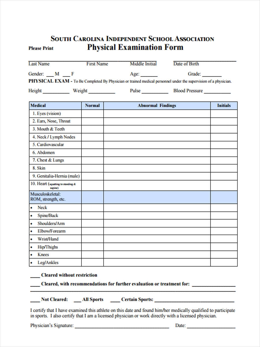 Duval County Schools Sports Physical Form CountyForms
