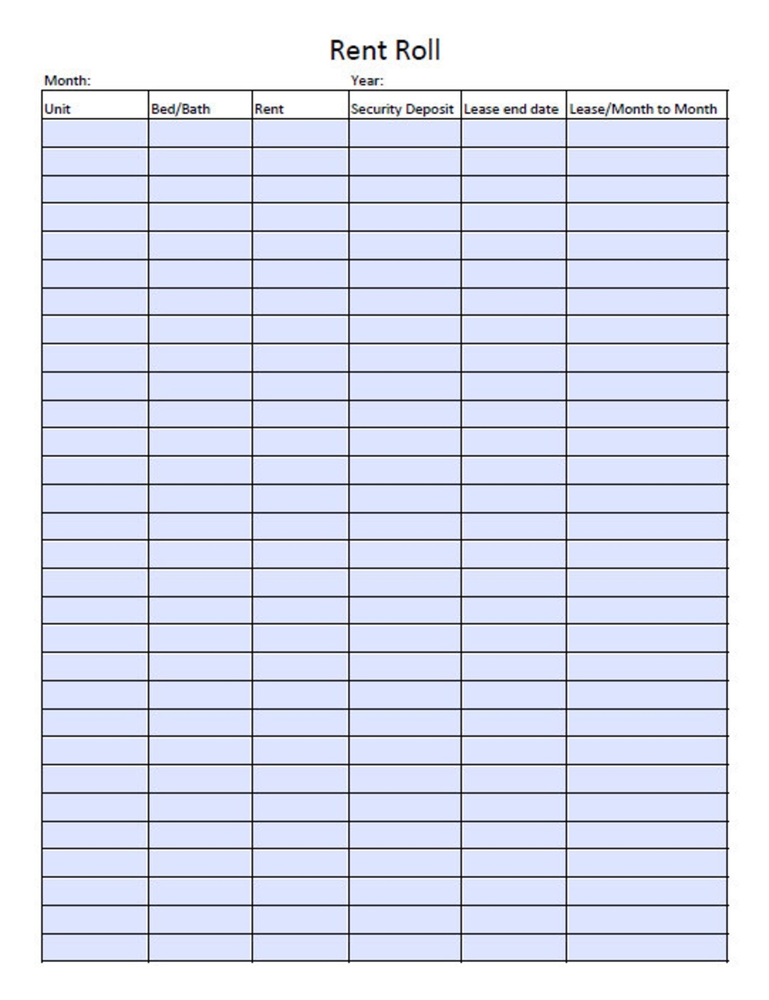 Editable Rent Roll List Of Tenants Tenant Tracker Real Estate Rentals Etsy