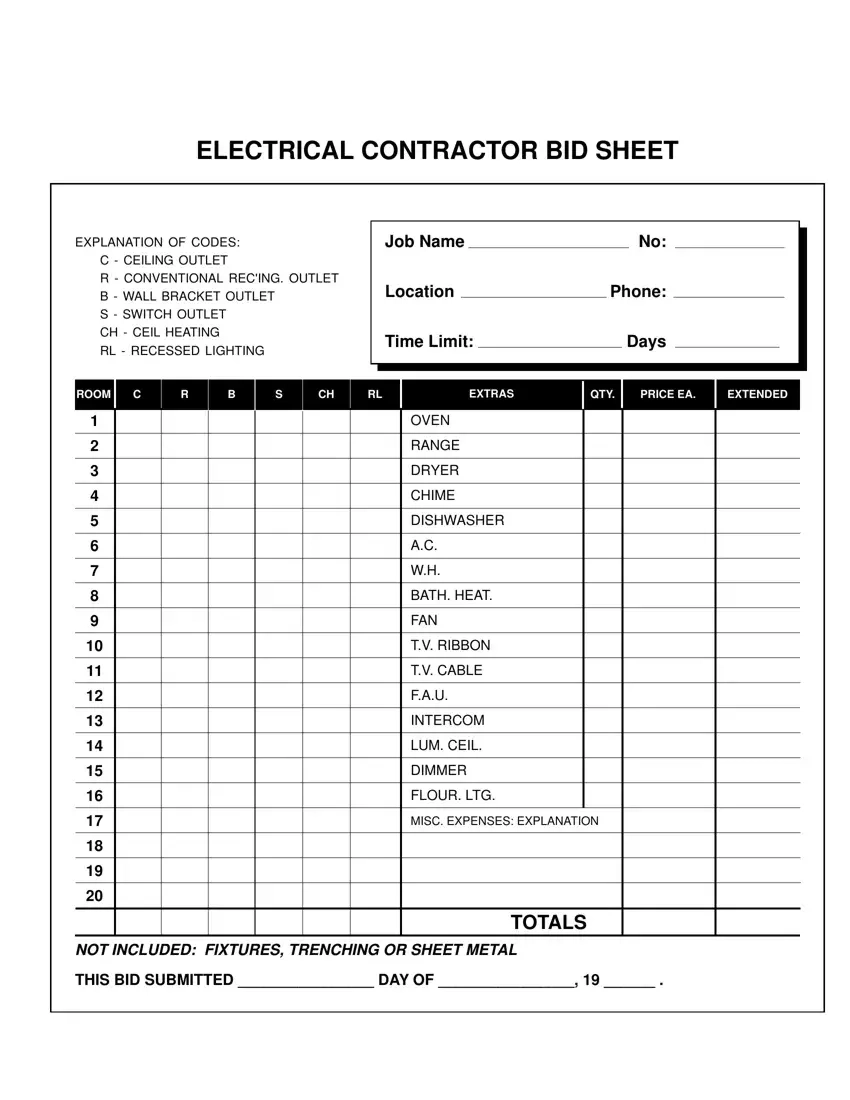 Electrical Proposal Form Fill Out Printable PDF Forms Online