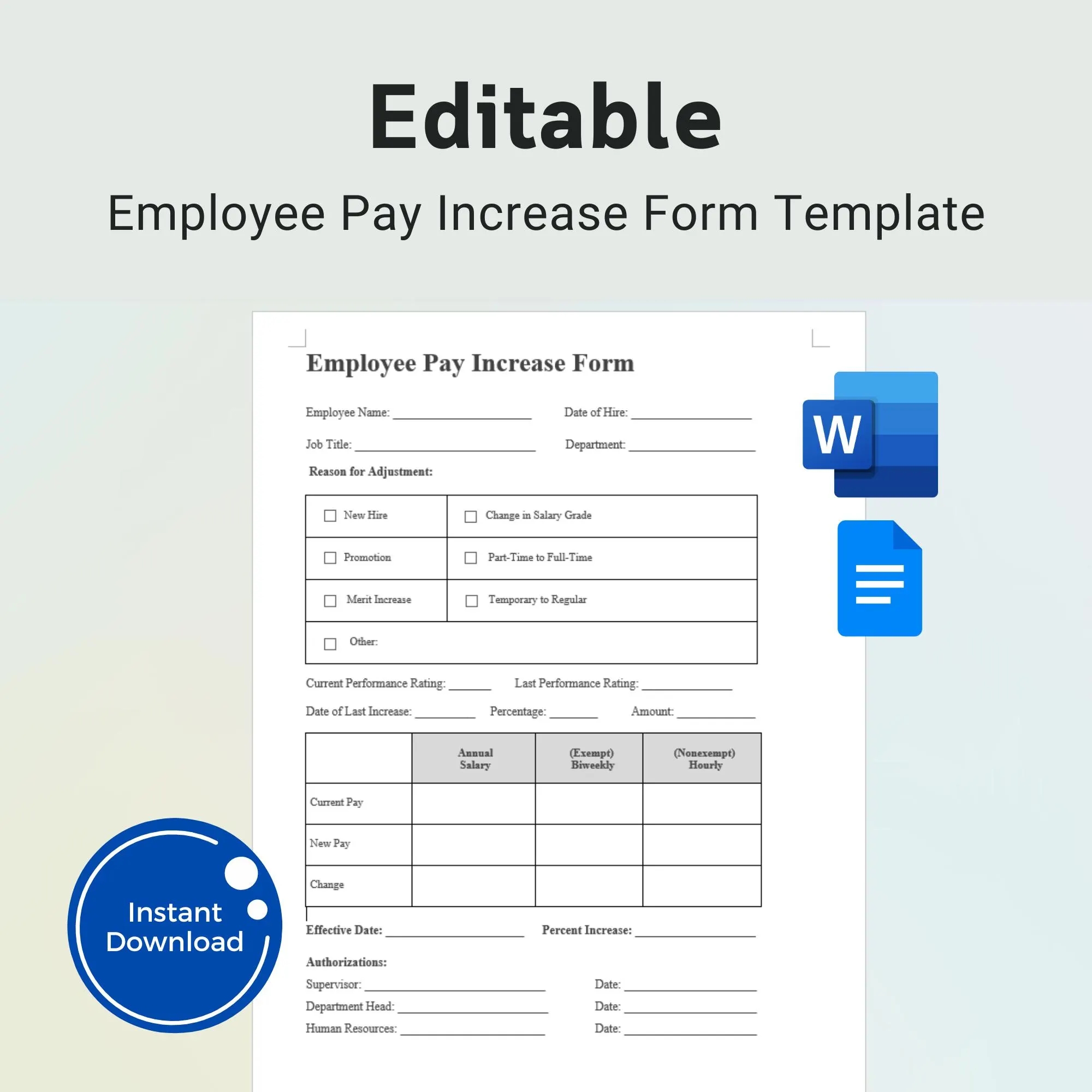 Employee Change Form Etsy