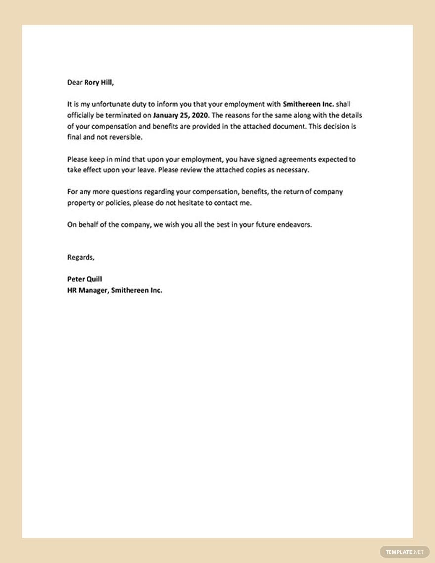 Printable Employee Termination Form