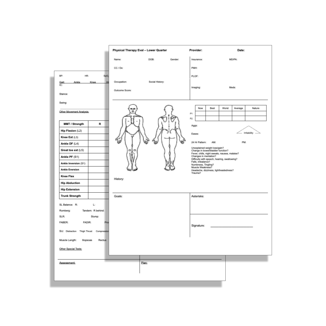  Evaluation Templates James McAfee PT DPT