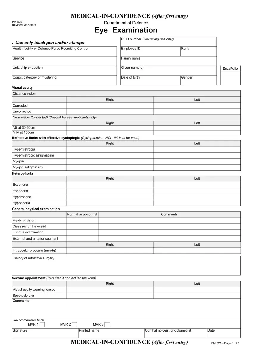 Eye Examination Fill Out Printable PDF Forms Online