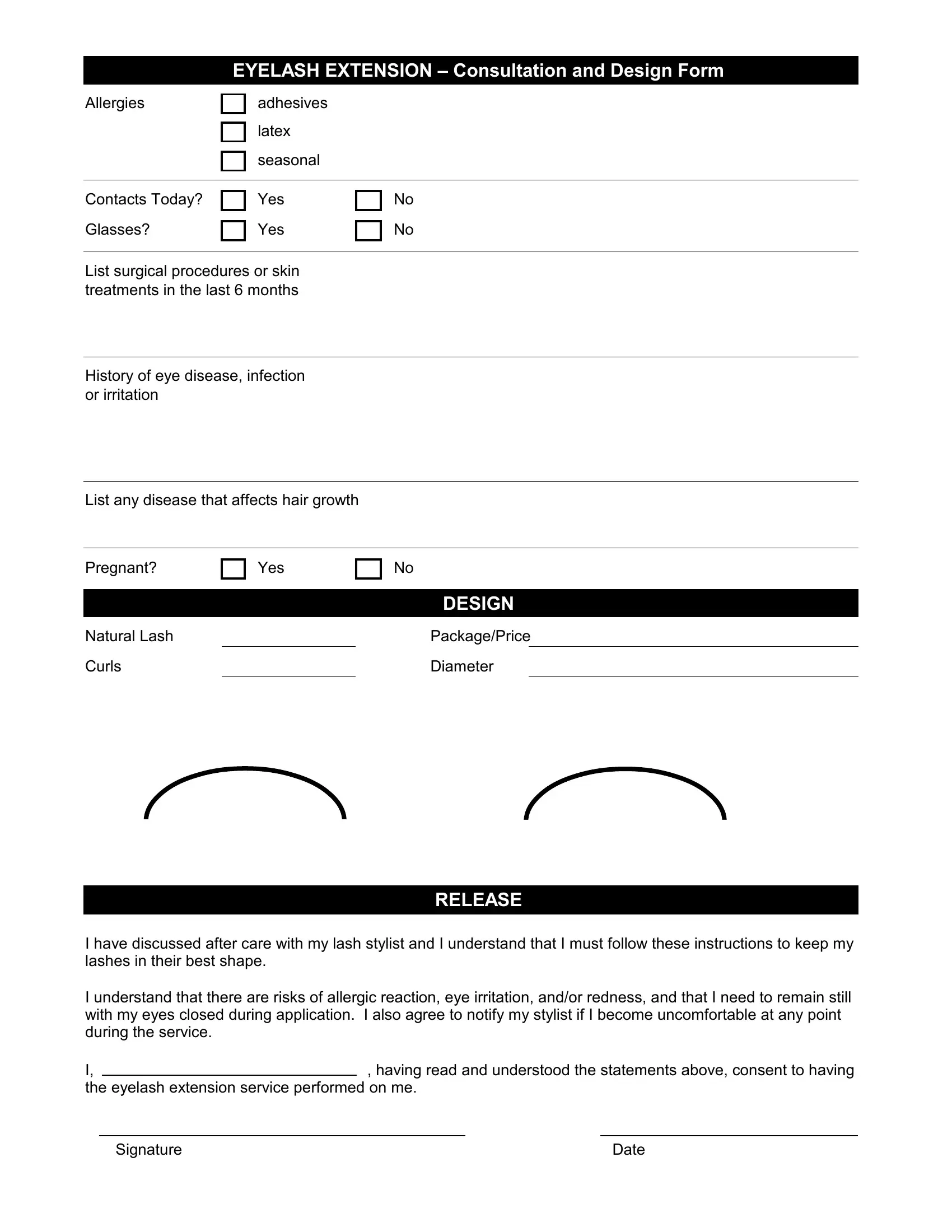 Eyelash Consultation Form Fill Out Printable PDF Forms Online Eyelash Consultation Form Fill Out Printable PDF Forms Online