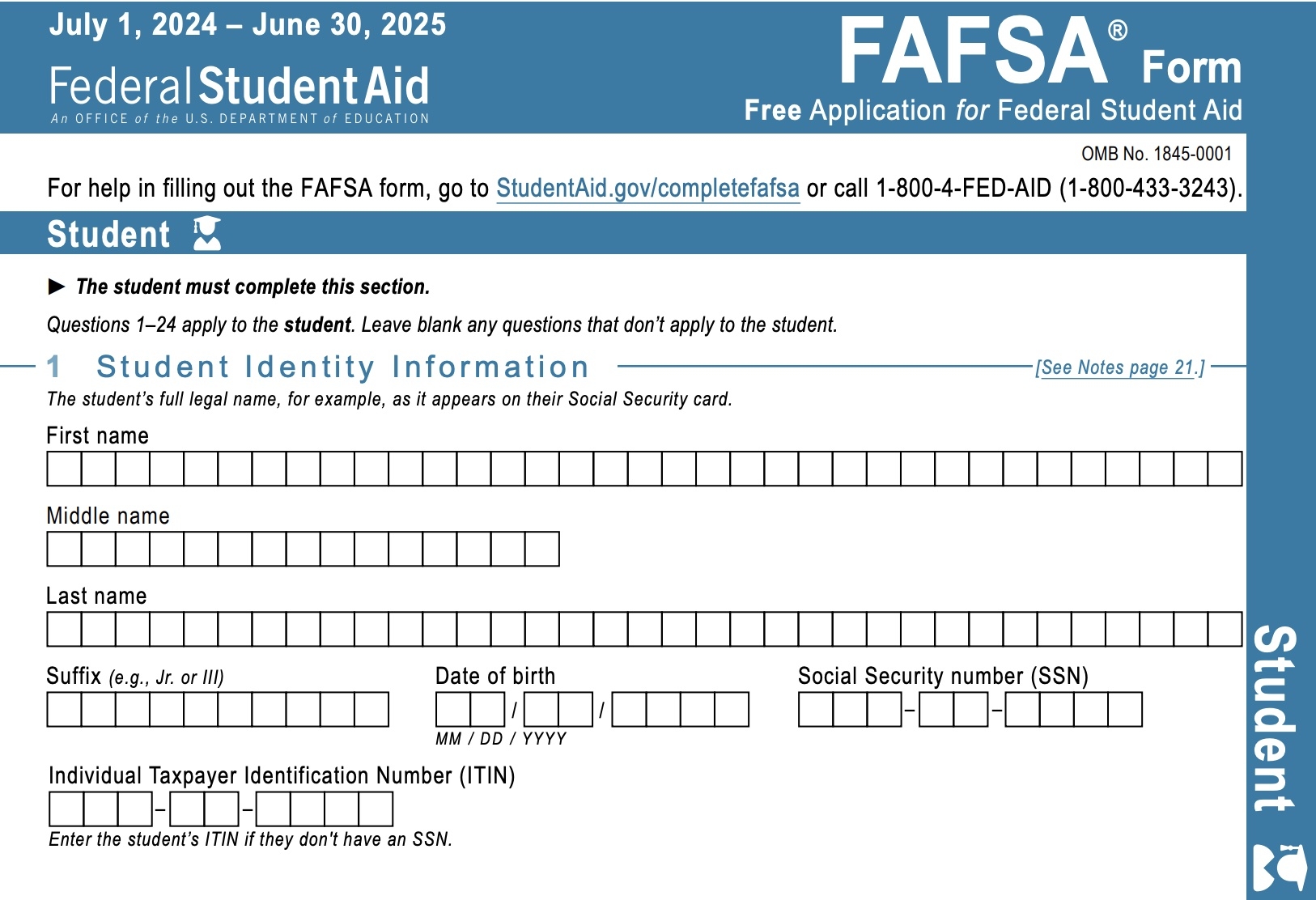 Fafsa Form Printable