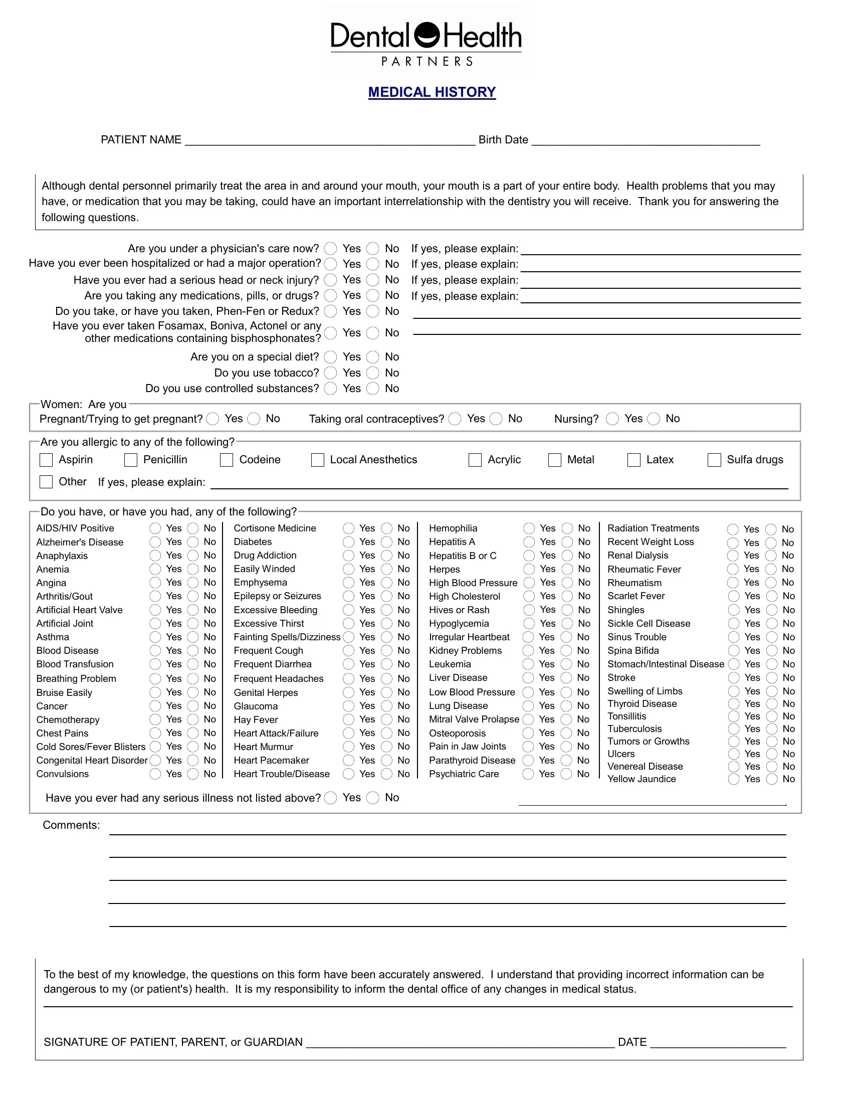 Family Medical History Form Fill Out Printable PDF Forms Online