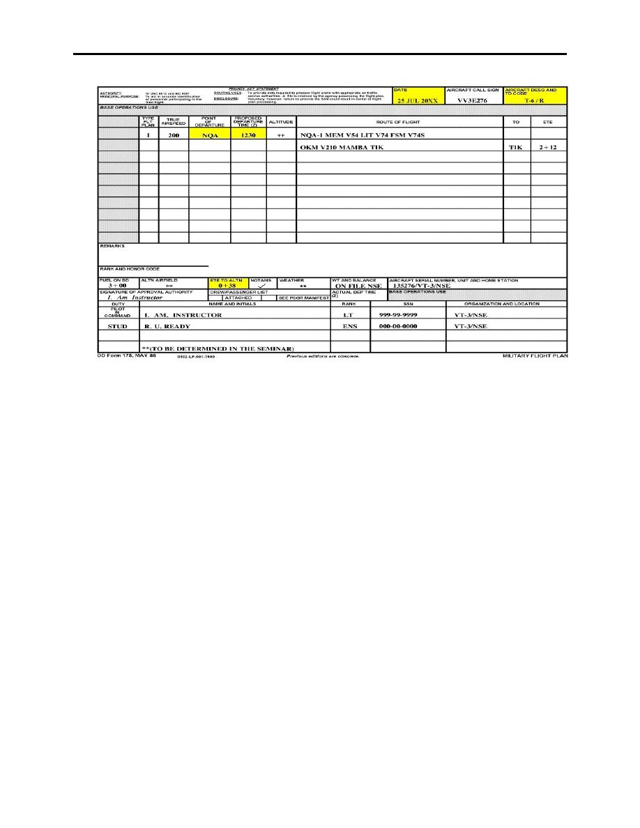 Figure 4 1 DD Form 175 Military Flight Plan