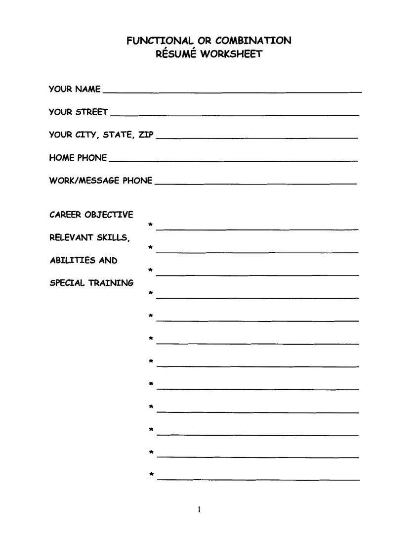 Fill In The Blank Resume Worksheet PDF Form FormsPal Fill In The Blank Resume Worksheet PDF Form FormsPal