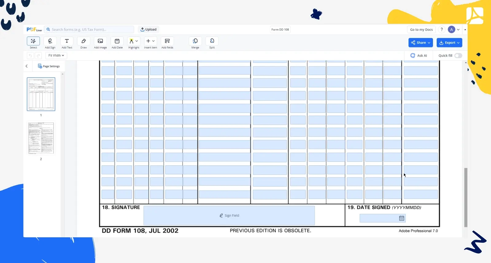 Fillable Form DD 108 Printable Form DD 108 Blank Online PDFliner