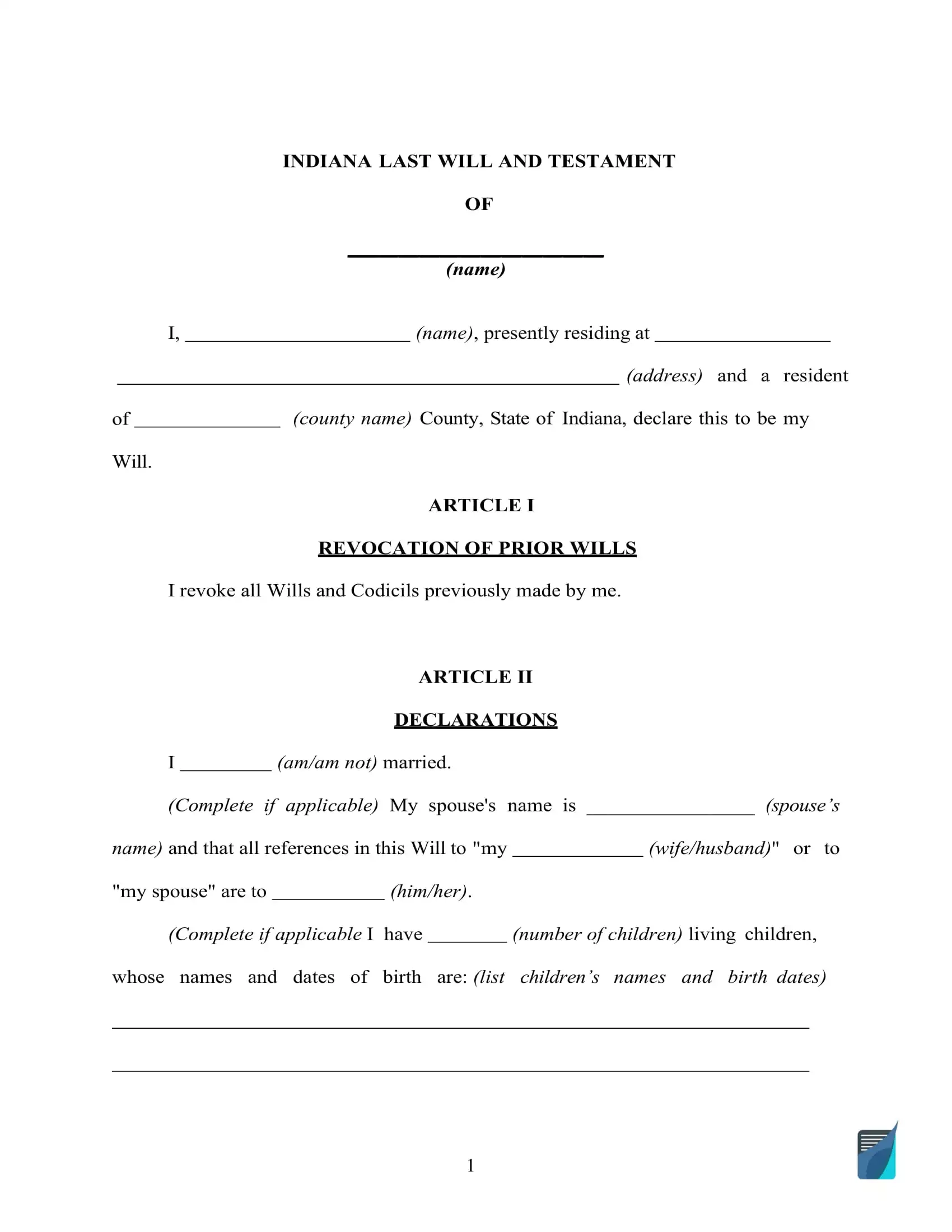Fillable Indiana Last Will And Testament Form Free FormsPal Fillable Indiana Last Will And Testament Form Free FormsPal