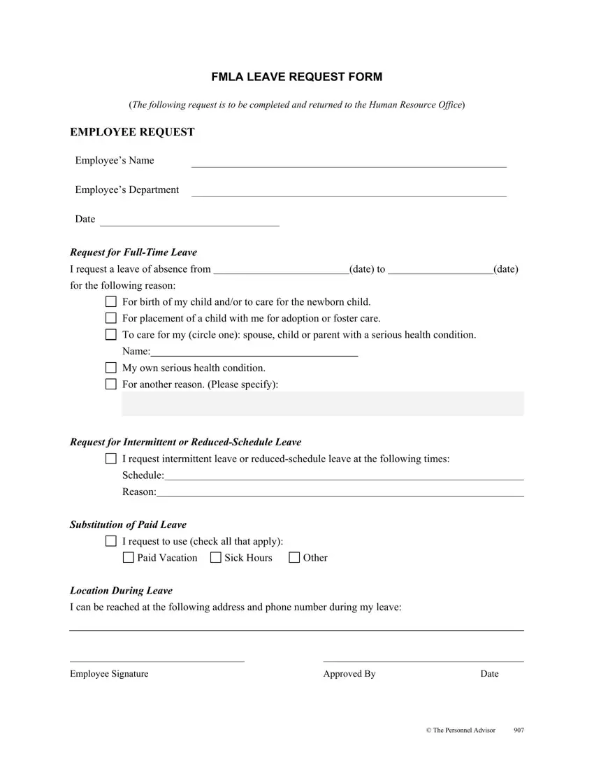Fmla Leave Form Fill Out Printable PDF Forms Online