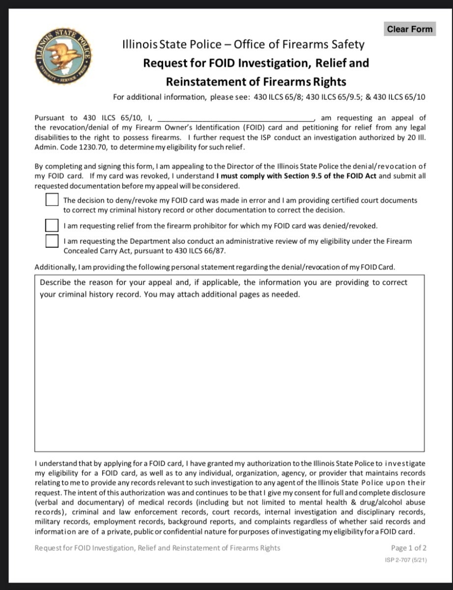 FOID Denial And Appeal For Greater Than 5 Years Mental Health Page 2 Illinois FOID Application Renewal Appeal Process IllinoisCarry